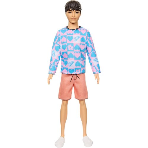 Barbie Mattel Ken Doll - Modni #219 s srajco s srci v roza in modri barvi (HRH24), (22103140) Slike