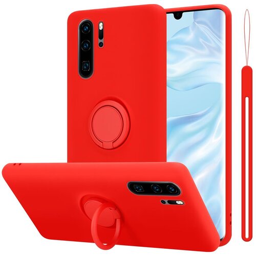 Cadorabo Ohi&scaron;je, združljiv s Huawei v tekoči rdeči barvi - za&scaron;čitni pokrov iz fleksibilnega silikona TPU z obročem, (20590064) Cene