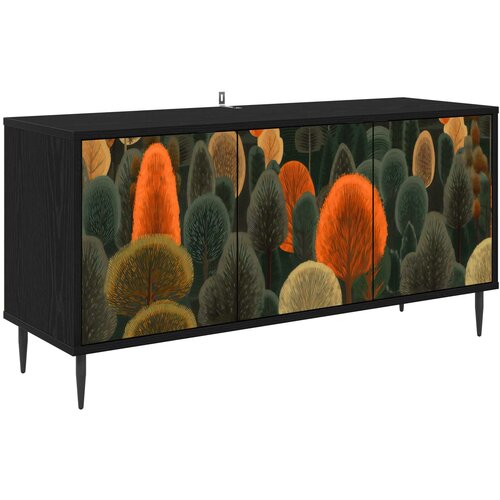  TV ormar RHENEN 102 x 33 x 51 cm Crni hrast Konstruirano drvo Slike
