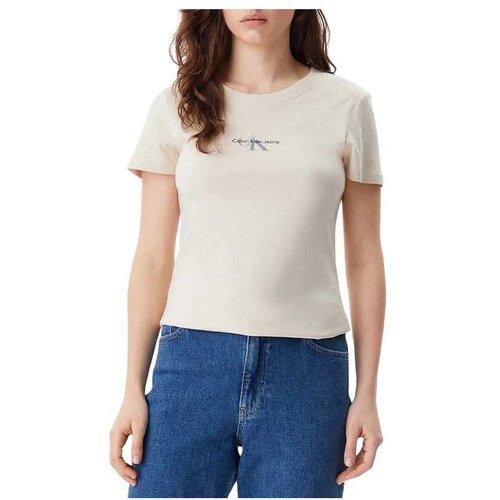 Calvin Klein bež ženska majica CKJ20J225252-AEA Slike