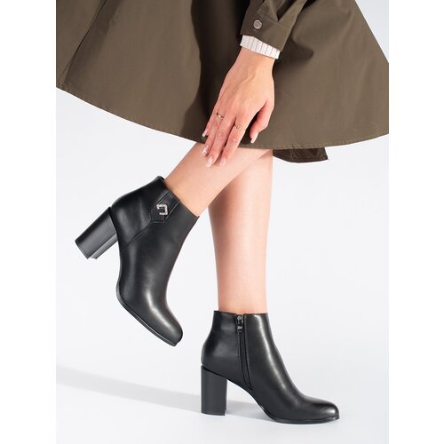 Sergio Leone Women&amp;#039;s black ankle boots on a heel Slike