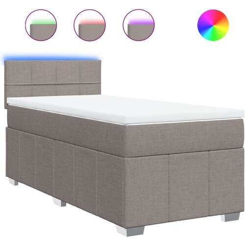 vidaXL Box spring postelja z vzmetnico taupe 100x200 cm blago, (21304426) Cene