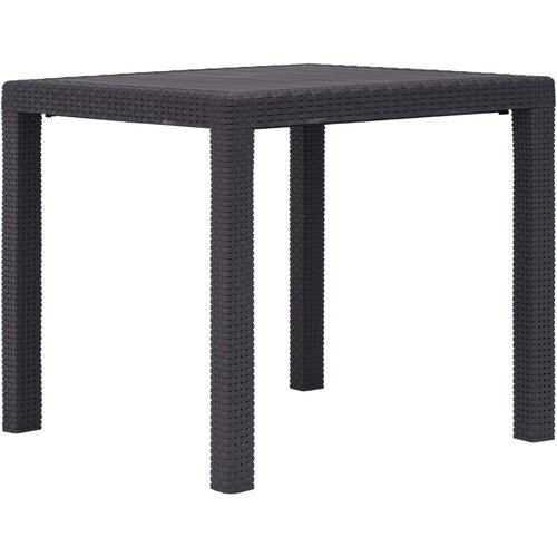vidaXL Vrtna miza iz plastike 79x79x72 cm rjava videz ratana, (20625358) Cene