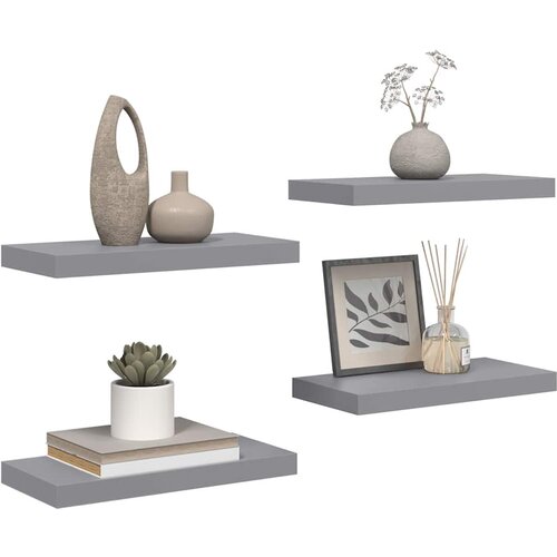  Plutajuće zidne police 4 kom sive 50 x 23 x 3,8 cm MDF Slike