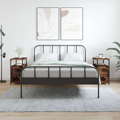  Noćni ormarići 2 kom boja hrasta 30x60x60 cm konstruirano drvo Slike