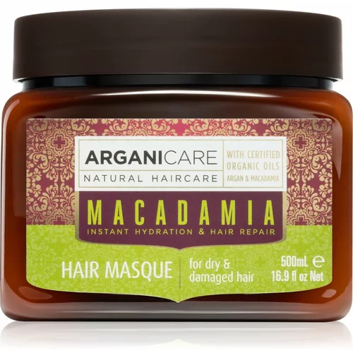 Arganicare Macadamia hranilna maska za lase za suhe in poškodovane lase 500 ml