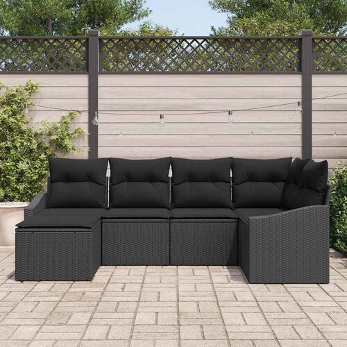  Vrtni set za objed s jastukom s pohranom 6 pcs Crna Slike