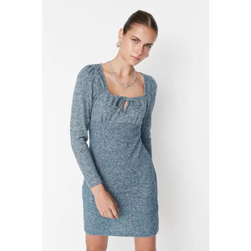 Trendyol Navy Blue Soft Mini Knitted Dress