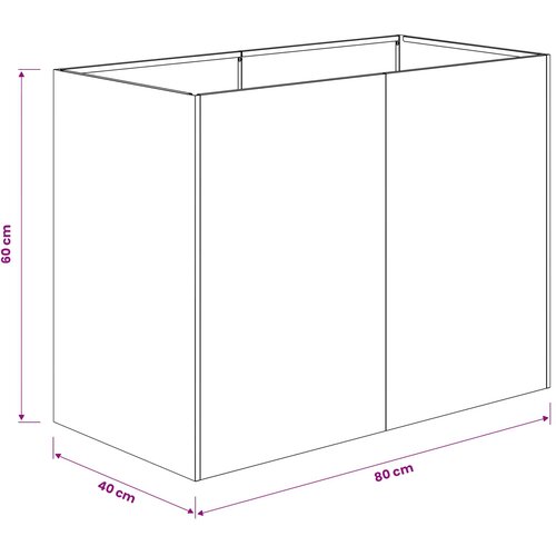  Vrtna saksija Rđa 80 x 40 x 60 cm Otporni čelik Slike