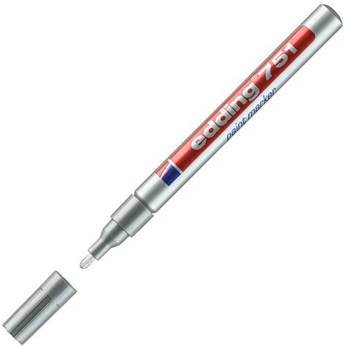 Marker permanentni lakirajući 1-2mm edding 751 srebrni Cene
