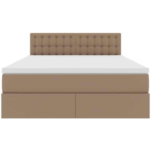  Krevet s od storage s madracem Kapućino 140 x 200 cm Lažna koža Slike
