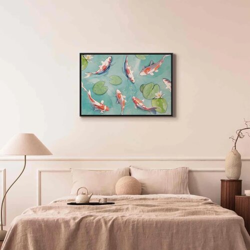  Slika - Pond in Japan 90x60 U crnom drvenom okviru Slike