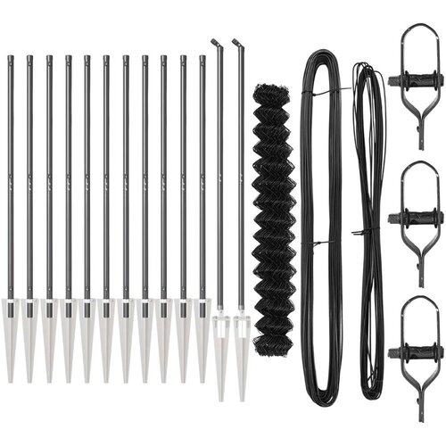  Ograda od lančanog linka Set od 2 Siva Čelik 25 x 1.5 m Slike