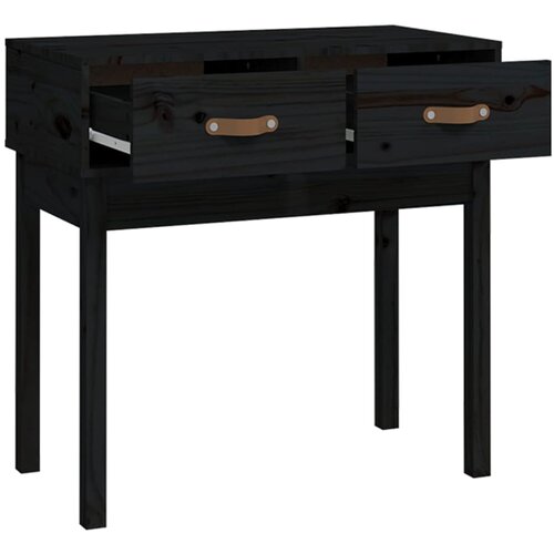  Konzolni stol crni 76,5x40x75 cm od masivne borovine Slike
