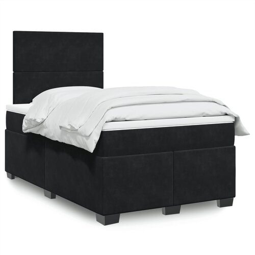 vidaXL Box spring postelja z vzmetnico črna 120x200 cm žamet Cene