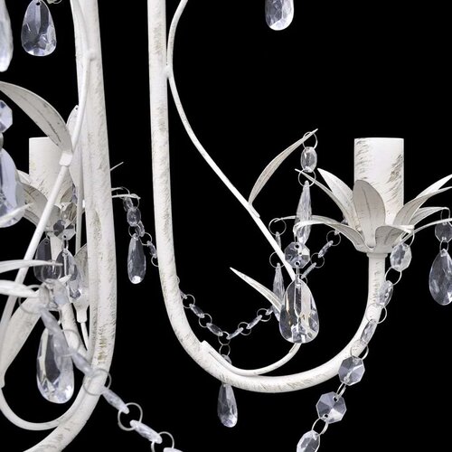  Kristalni viseći stropni lusteri 4 kom elegantni bijeli Slike