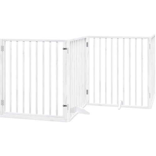  Vrata za pse s vrata&amp;scaron;cima 6 panela sklopiva 480 cm drvo topole Bijela 80 x 90 x 2 cm Slike