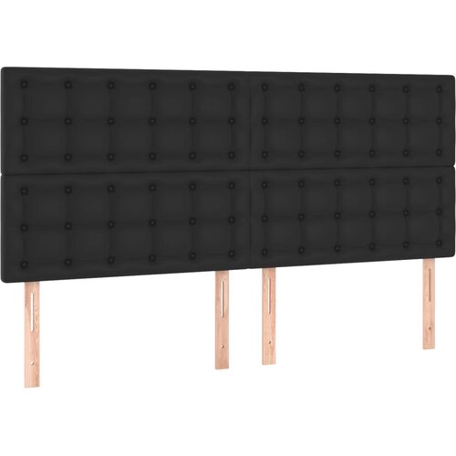  Krevet s oprugama i madracem crni 180 x 200 cm od umjetne kože Slike
