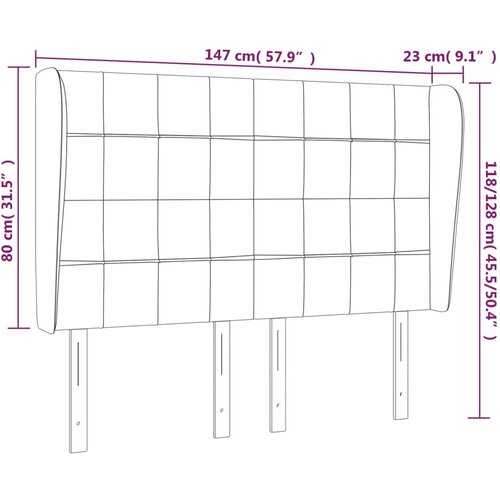  Uzglavlje s u&amp;scaron;ima svjetlosivo 147x23x118/128 cm od tkanine Slike