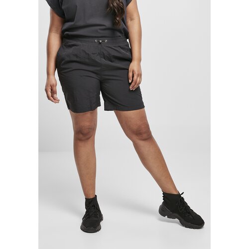 Urban Classics Women&amp;#039;s Crinkle Nylon Shorts in Black Slike