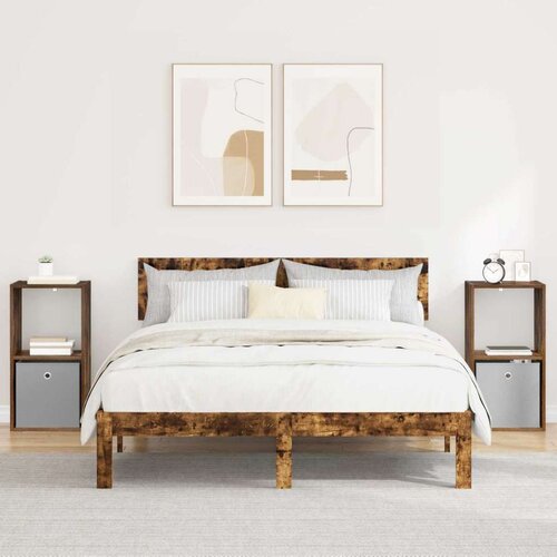 Noćni ormarić s ladicama 2 pcs Dimljeni hrast 35 x 32 x 68 5 cm Cene