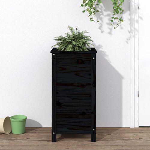vidaXL Vrtna sadilica crna 40 x 40 x 78 cm od masivne borovine Cijene