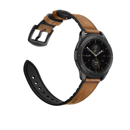 INF Združljiv usnjen silikonski hibridni retro pašček za uro Huawei GT2/GT3 Brown 22 mm, (5000079496) Cene