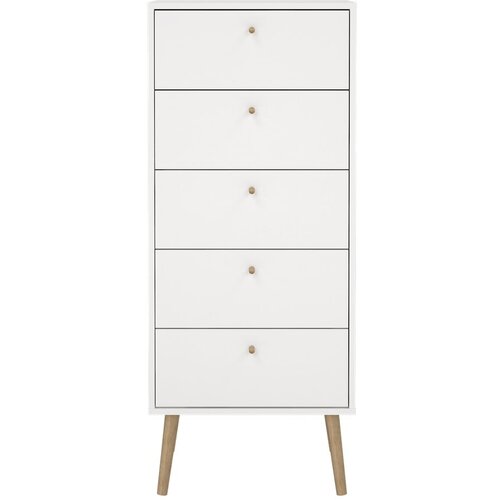 Tvilum Bijela visoka komoda 50x120 cm Bodo – Cene