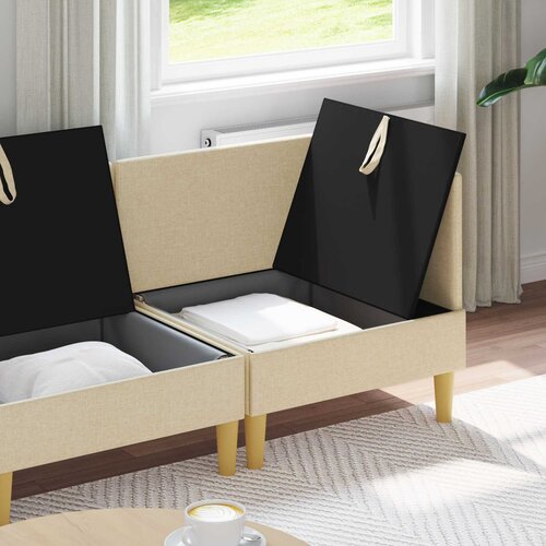  Set namje&amp;scaron;taja za dnevni boravak s jastukom 4 pcs Krem Tkanina Slike