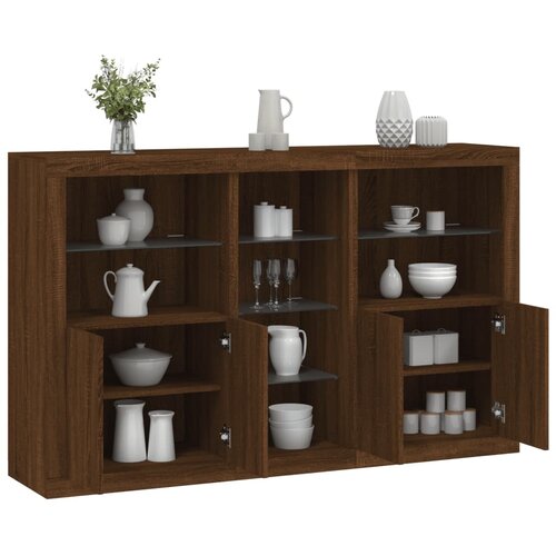VidaXL Komoda s LED svjetlima boja smeđeg hrasta 162x37x100 cm Slike