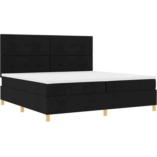 VidaXL Box spring krevet s madracem Crna 200 x 200 cm tkanina Slike