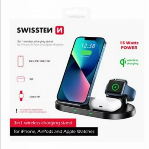 Swissten bežični punjač 3in1 Cene