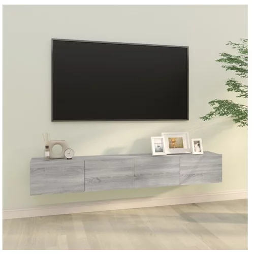  Stenska TV omarica 2 kosa siva sonoma 100x30x30 cm konst. les