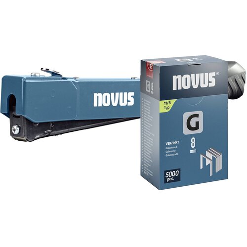 Novus Kladivni spenjalnik Tools J-033 set + 5000 plo&amp;scaron;čatih žičnih sponk - robusten udarni spenjalnik za univerzalno uporabo - dolžina sponk 6 - 10 mm Tools 030-0464 udarni spenjalnik, (21507323) Slike