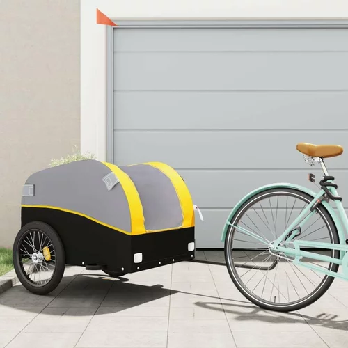  Teretna prikolica za bicikl crno-žuta 45 kg željezna