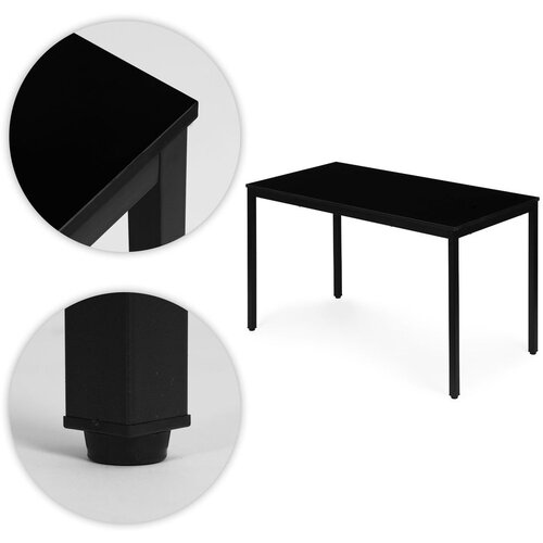 Modern Home stol za kuhinju i blagovaonicu za 4&amp;ndash;5 osoba / računalni stol 120 &amp;times; 60 cm, crni Slike