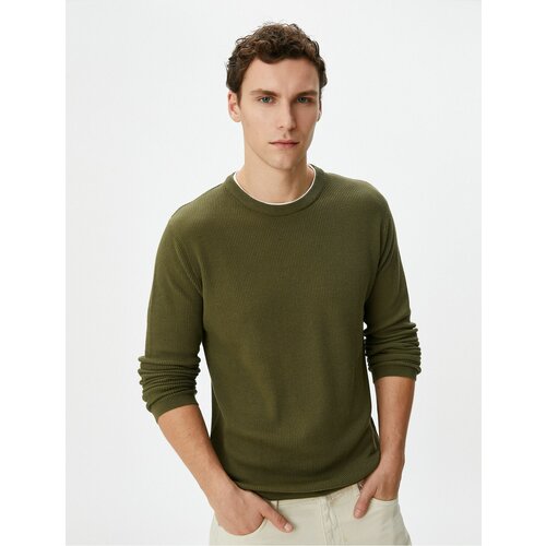 Koton Basic Knitwear Sweater Crew Neck Fabric Detailed Cotton Cene
