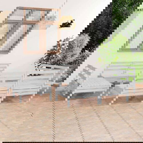  Vrtna sedežna garnitura 8-delna bela trdna borovina, (20677229) Cene