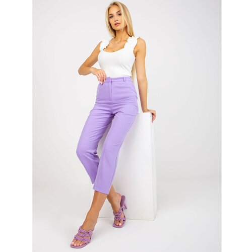 Fashion Hunters Classic purple trousers made of 7/8 RUE PARIS material Slike