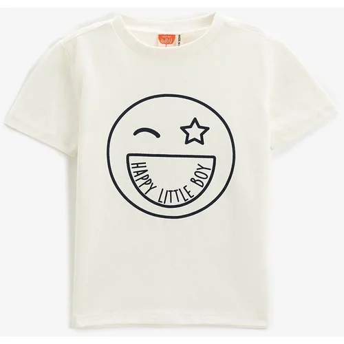 Koton Baby Boy Printed Short Sleeve Crew Neck T-Shirt 3smb10136tk