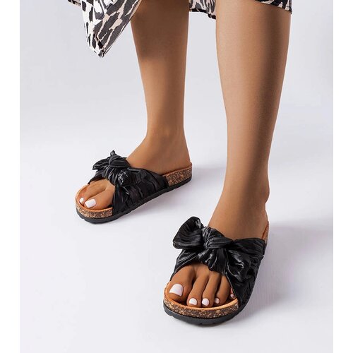 Gemre Black flip-flops with a bow Duplanty Slike