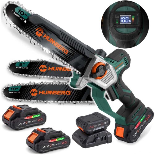 Humberg HM-437 PRO akumulatorska lančana pila za grane zelena, 2 &times; 2,0 Ah, 10&Prime; / 8&Prime; Cijene