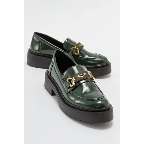 LuviShoes UNTE Green Turning Women's Loafer