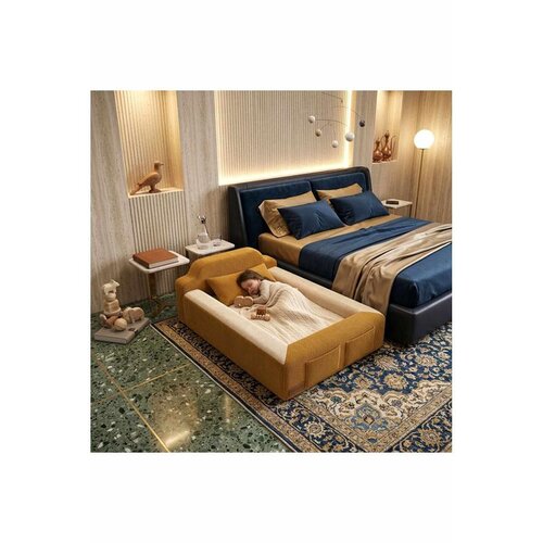 Atelier Del Sofa Lounge dečiji ležaj od sunđera 70 &amp;times; 30 &amp;times; 140 cm, senf žuta / krem Slike