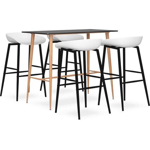 VidaXL 5-dijelni barski set crno-bijeli Slike