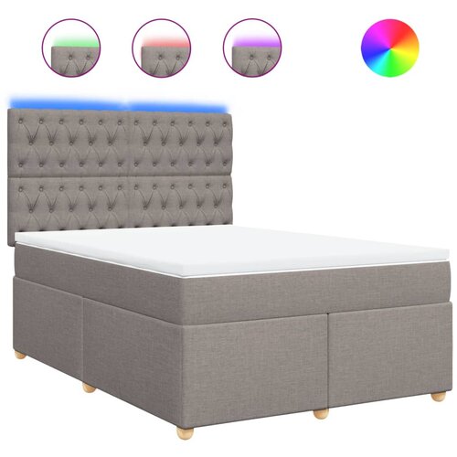 vidaXL Box spring postelja z vzmetnico taupe 140x190 cm blago, (21304723) Cene