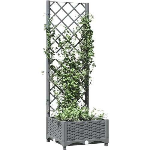  Vrtna sadilica s re&amp;scaron;etkom svjetlosiva 40 x 40 x 121,5 cm PP Slike
