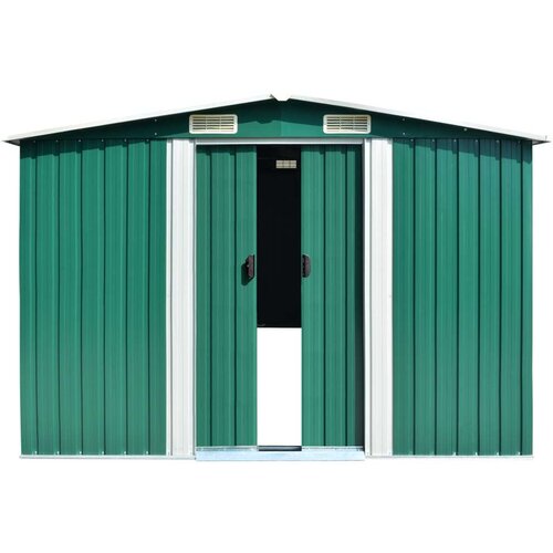 VidaXL vrtna kućica 257 x 489 x 181 cm metalna zelena Slike