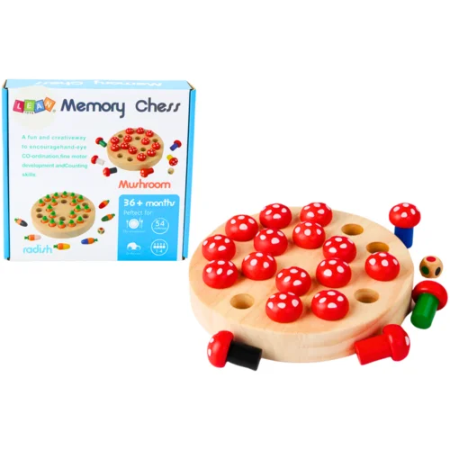 Family Memory Game Toadstools Wooden