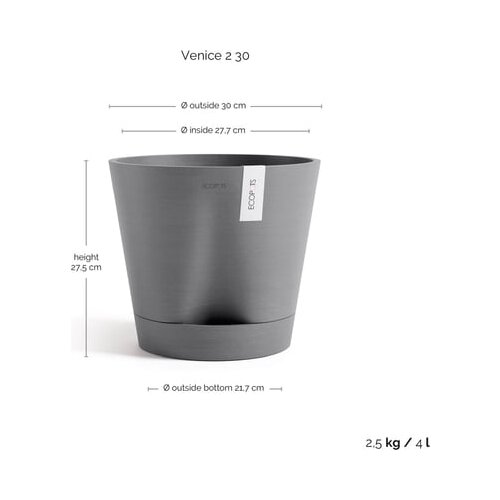 Ecopots Venice 2, siva - Ø 30 cm, višina 26,3 cm Cene